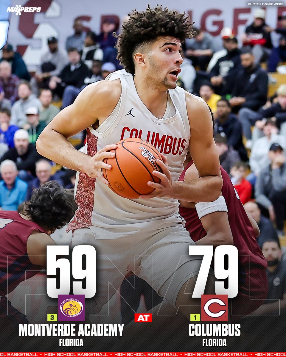 MaxPreps's tweet photo. Top-ranked Columbus defeats Montverde Academy 79-59 paced by 25 points, 16 rebounds and six assists from Cameron Boozer🏀🔥

Full story ⬇️
https://t.co/d7ZtlEzXE1 https://t.co/FC2Y36DRfF