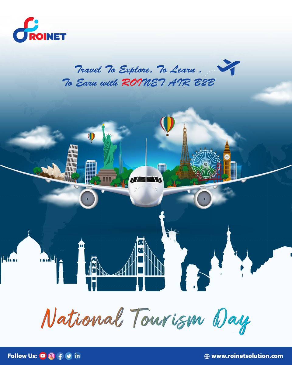 ROINET wishes you a Happy #NationalTourismDay

"Travel to explore, to learn, and to earn with #ROINET AIR B2B.“

Discover the beauty of new #destinations, gain unforgettable experiences, and unlock endless opportunities.

Let’s celebrate the power of #tourism together!