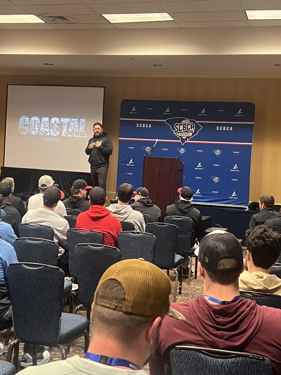Frankie Everitte (@feveritte16) on Twitter photo Packed house tonight at the <a href="/BCAofSC/">SC Baseball Coaches</a> winter clinic! <a href="/BSNSPORTS_SC/">BSN SPORTS South Carolina</a> is Thankful for the continued partnership!
<a href="/KSchnall9/">Kevin Schnall</a> and the <a href="/CoastalBaseball/">Coastal Carolina Baseball</a> staff setting the tone for the weekend! Packed house tonight at the <a href="/BCAofSC/">SC Baseball Coaches</a> winter clinic! <a href="/BSNSPORTS_SC/">BSN SPORTS South Carolina</a> is Thankful for the continued partnership!
<a href="/KSchnall9/">Kevin Schnall</a> and the <a href="/CoastalBaseball/">Coastal Carolina Baseball</a> staff setting the tone for the weekend!