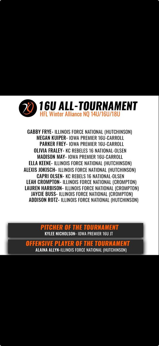 Thanks so much <a href="/AGLSoftball/">AthletesGoLive Softball</a> for the great tournament this past weekend!! So honored to be highlighted with these amazing athletes!! <a href="/KAlstott/">Kyle Alstott</a> <a href="/15_CoachG/">Brooke Gajewski</a> <a href="/MirandaGajewski/">Miranda Gajewski</a> <a href="/agoler35/">Alisa Goler</a> <a href="/coach_orsburn/">Taylor Orsburn-Siefert</a> <a href="/BlytheG11/">Blythe Golden</a>