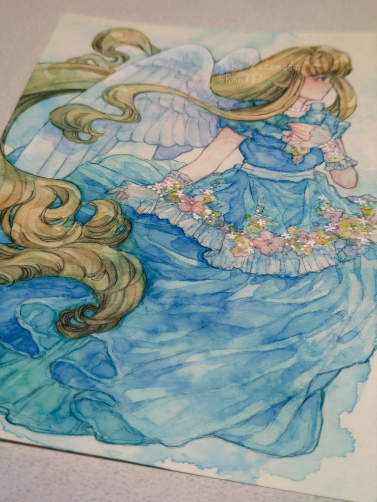 「1枚目、完成。#水彩 #watercolor 」|蒼下 せな＊3/28 通販追加のイラスト
