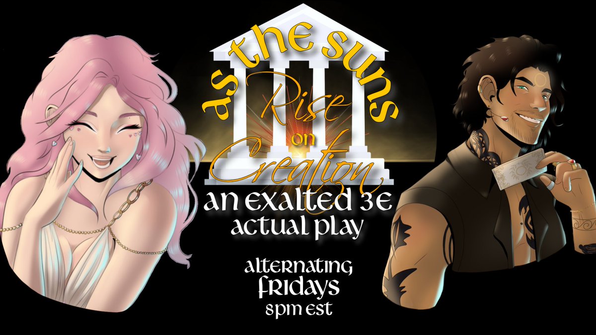 Our demigods have had an *exciting* intro to Lookshy despite trying to keep a low profile. VERY easy as demigods of the Sun 😅

Now, right as they thought they were safe, it looks like they're being blackmailed. How will that go?

Now on twitch.tv/adhadventures!
#exalted3e