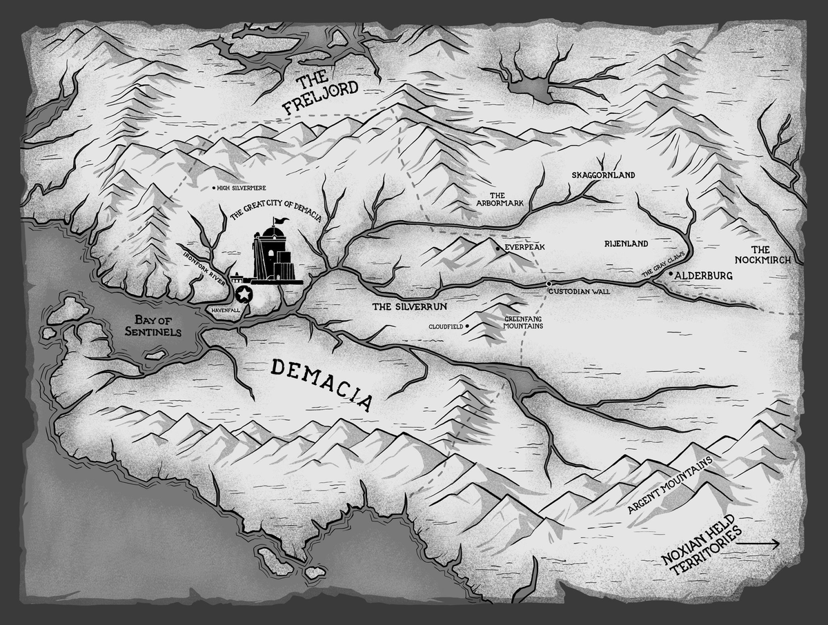 HD Map of Demacia from the Garen: First Shield Novella by Danny Beck 