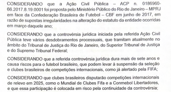 A Seleção sub-20 leva uma surra histórica da Argentina de 6 a 0. Durante o jogo, saiu protocolo, às 21h57, de acordo no Supremo para o encerramento da disputa judicial que chegou a tirar Ednaldo Rodrigues da presidência, no fim de 2023. O dirigente tem mandato até março de 2026