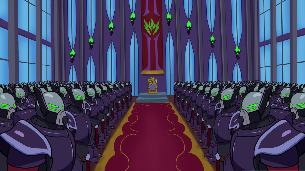 Siodon2000's tweet image. Been locked in working on the intro The Green Crystal! Here is one of the backgrounds for the video, Emperor Salgahn's throne room with rows and rows of his powerful soldiers! #animation