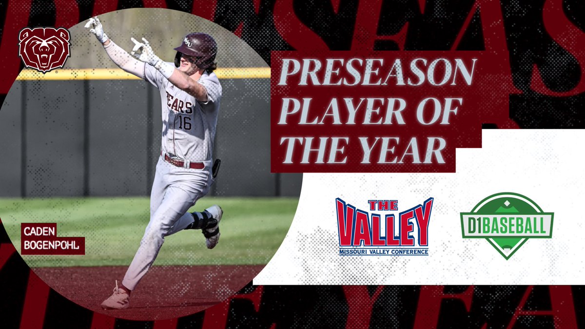 Missouri State Baseball (@mostatebsb) on Twitter photo D1Baseball MVC Preseason Player of the Year ๐
โก๏ธ<a href="/BogenpohlCaden/">Caden Bogenpohl</a>
๐bit.ly/3CcmGtd D1Baseball MVC Preseason Player of the Year ๐
โก๏ธ<a href="/BogenpohlCaden/">Caden Bogenpohl</a>
๐bit.ly/3CcmGtd