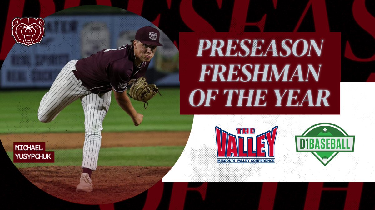 MoStateBSB's tweet photo. D1Baseball MVC Preseason Freshman of the Year 🏆

➡️@MYusypchuk 

🔗https://t.co/UAU8mqrsgW https://t.co/V8LfYCviHR