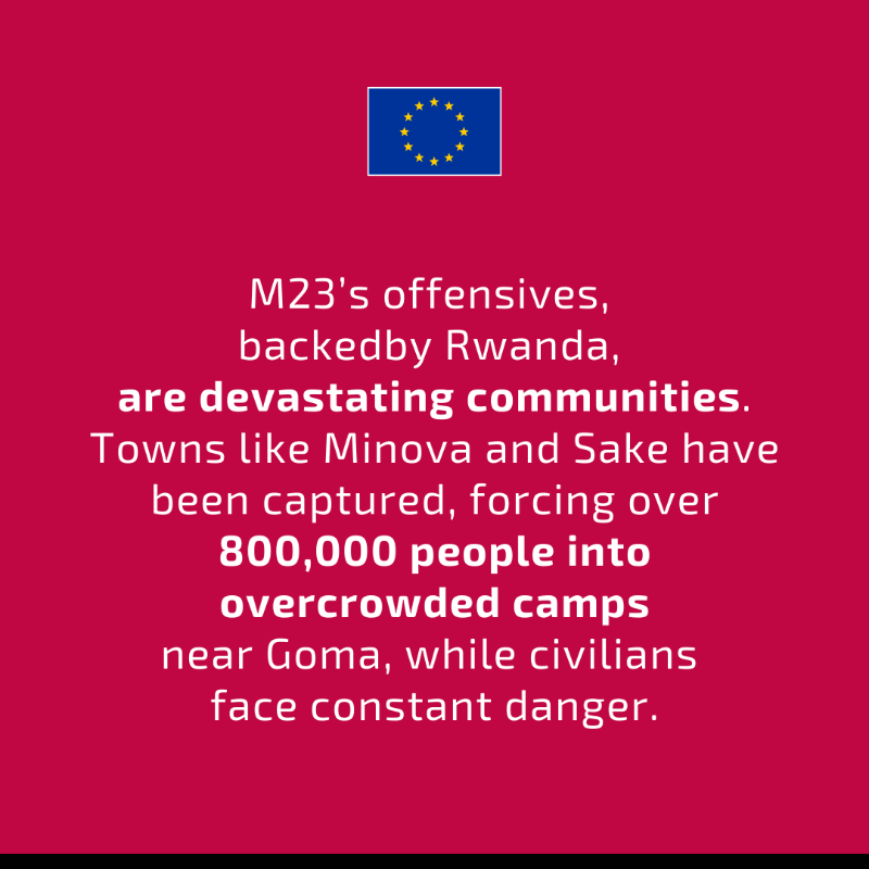eu_eeas's tweet photo. On behalf of the EU, @kajakallas strongly condemns M23's advance in eastern DRC, calls for immediate violence halt, and demands Rwanda end M23 support.
Full statement: https://t.co/81ad0tXZn3