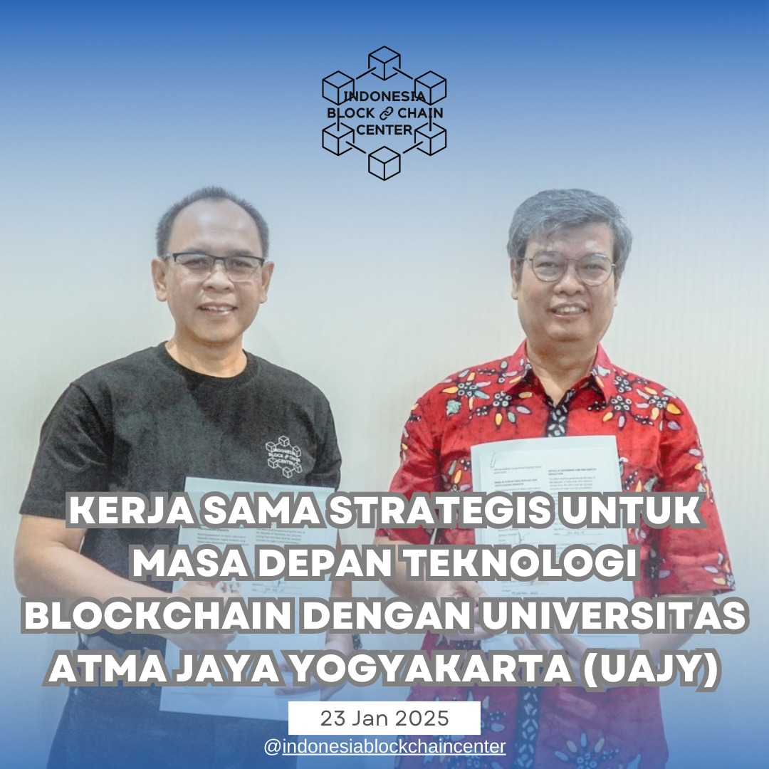 Indonesia blockchain center (@idnblockchain) on Twitter photo Kami dengan bangga mengumumkan penandatanganan MoU antara Indonesia Blockchain Center dan Universitas Atma Jaya Yogyakarta (UAJY)!
Langkah ini menjadi bukti nyata komitmen kami dalam memajukan generasi muda dan komunitas akademik agar mampu bersaing di era teknologi <a href="/uajy/">Universitas Atma Jaya Yogyakarta</a> Kami dengan bangga mengumumkan penandatanganan MoU antara Indonesia Blockchain Center dan Universitas Atma Jaya Yogyakarta (UAJY)!
Langkah ini menjadi bukti nyata komitmen kami dalam memajukan generasi muda dan komunitas akademik agar mampu bersaing di era teknologi <a href="/uajy/">Universitas Atma Jaya Yogyakarta</a>