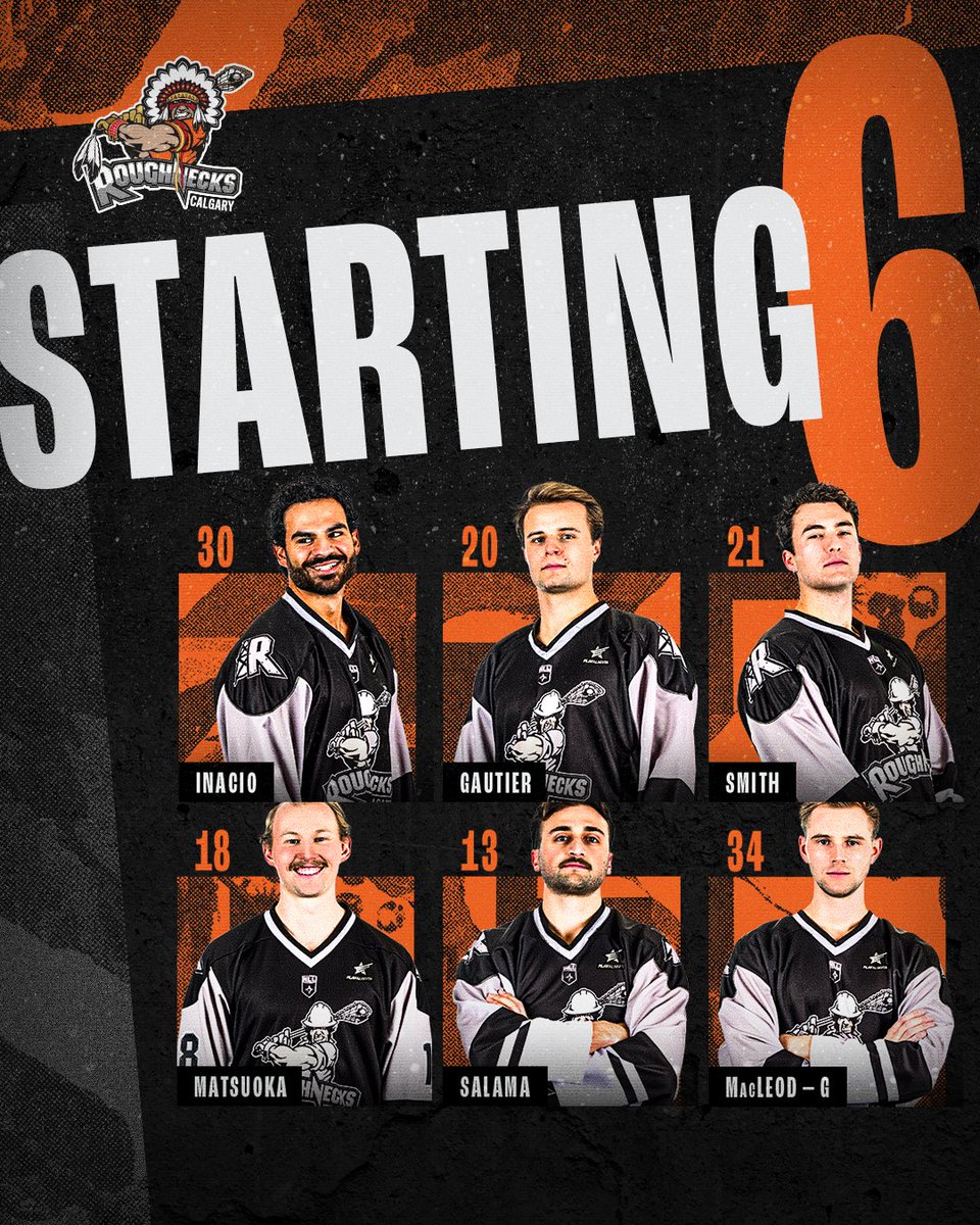NLLRoughnecks's tweet photo. Our starting six! https://t.co/baDOILtE3I