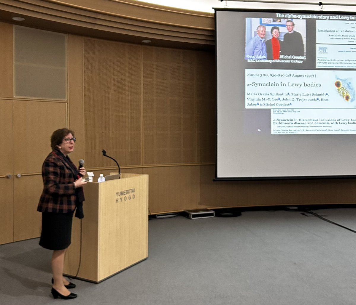 ChoLab_Synapse's tweet image. Prof Maria Spillantini @Cambridge_Uni gave a historic plenary lecture about Tau-Synuclein at the 6th Japan-UK Neuroscience, Awaji-Japan. Also recent update; gut related pathology in PD. @The_MRC @AMED_officialJP 👏