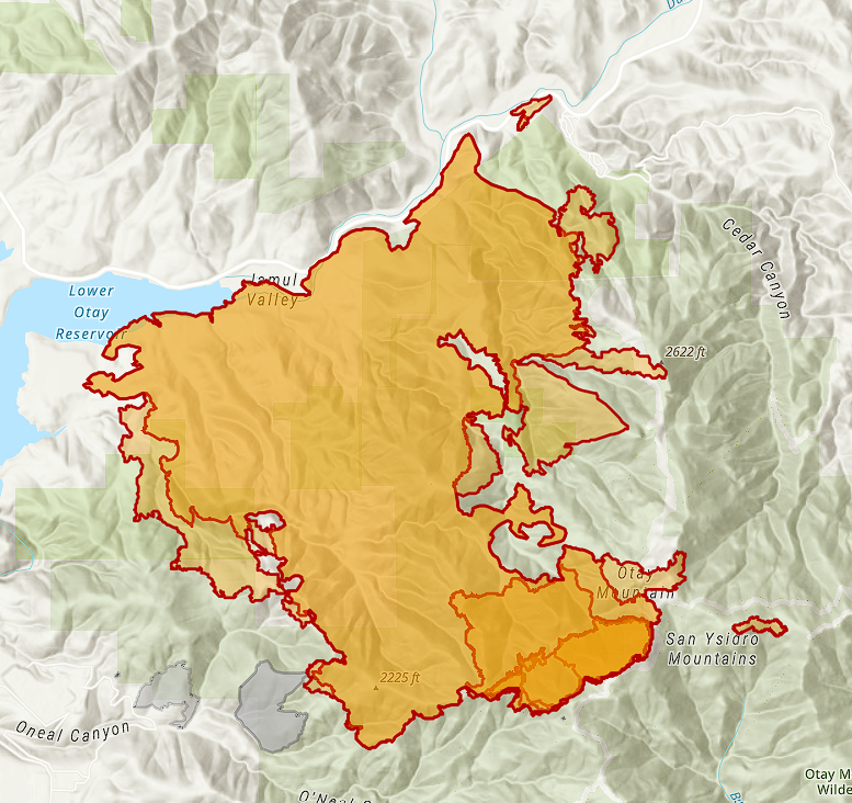 KernFiregraph's tweet image. #Border2Fire mapped at 6,272 acres