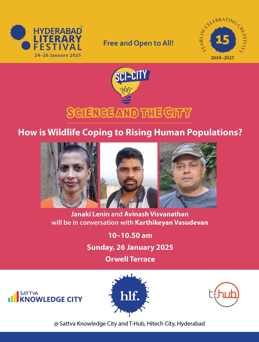 CCMB (@ccmb_csir) on Twitter photo All those in Hyderabad, head to the <a href="/HydLitFest/">Hyderabad Lit Fest</a> this weekend for discussions on gene editing to wildlife-human coexistence to thinking about fungus - a left out fungus and how science and art come together at the stage discussions and STEM stalls of Science and the City stream. All those in Hyderabad, head to the <a href="/HydLitFest/">Hyderabad Lit Fest</a> this weekend for discussions on gene editing to wildlife-human coexistence to thinking about fungus - a left out fungus and how science and art come together at the stage discussions and STEM stalls of Science and the City stream.