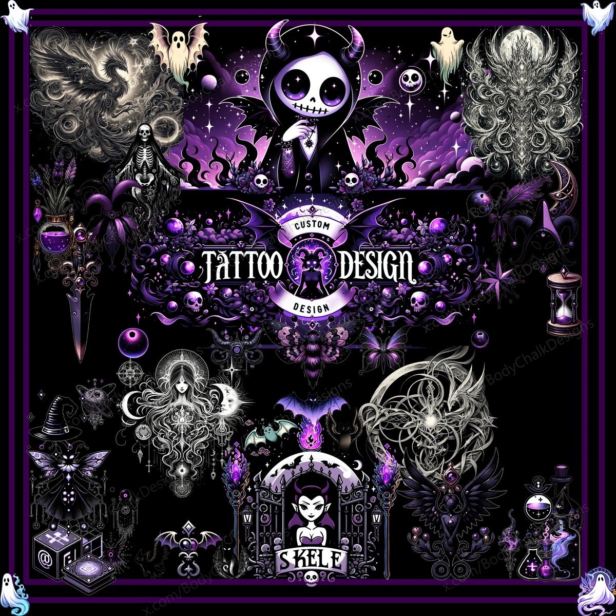 BodyChalkDesign's tweet photo. Tattoo-Design Showcase~
Might Open Commissions Again Soon~ https://t.co/qzXmXJLSLi