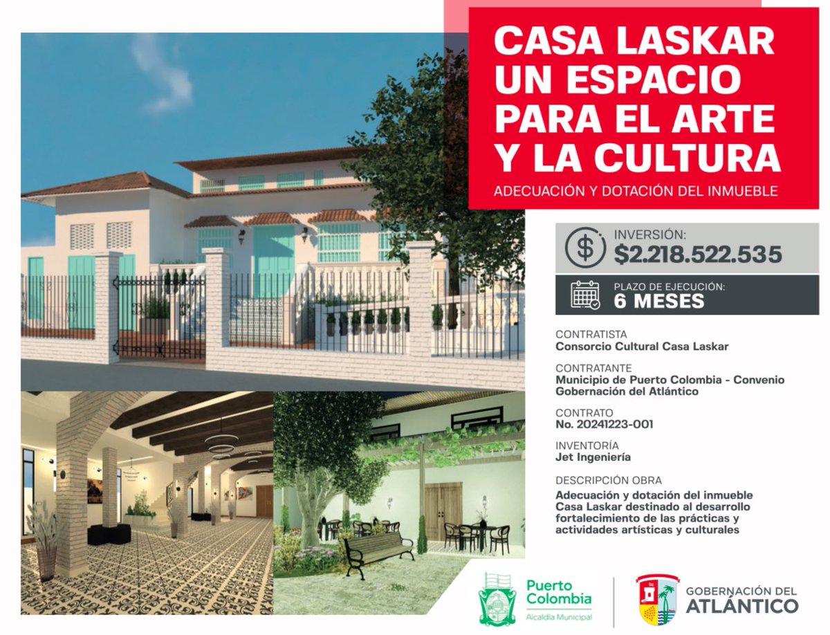 PedroLemusN's tweet photo. Inicio de obras Casa Laskar - un centro de arte y cultura para Puerto Colombia 🇨🇴 -Atlántico.

Una alianza de @Gobatlantico 
y @alcaldiaptocol https://t.co/uE801KBB1d