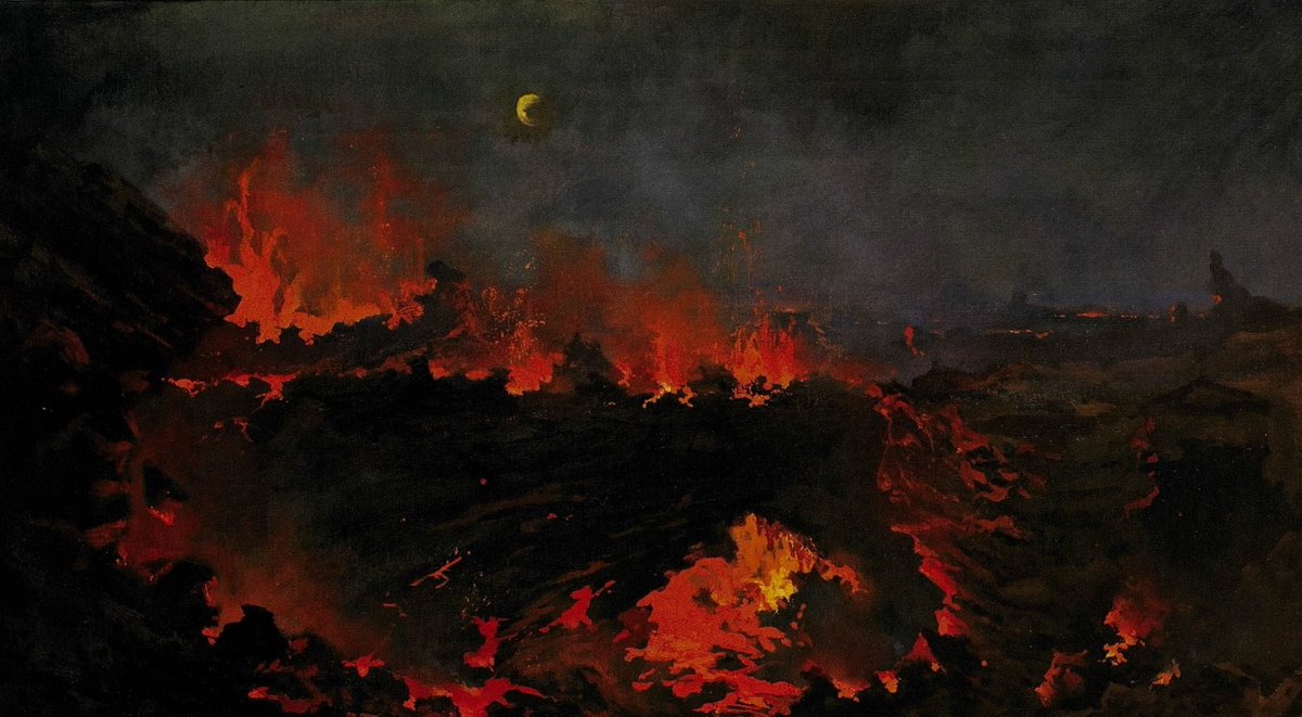 solisolsoli's tweet photo. Volcano paintings by Jules Tavernier https://t.co/dZIxOQ6BJ6