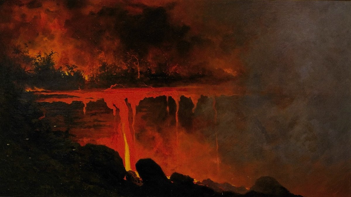 solisolsoli's tweet photo. Volcano paintings by Jules Tavernier https://t.co/dZIxOQ6BJ6