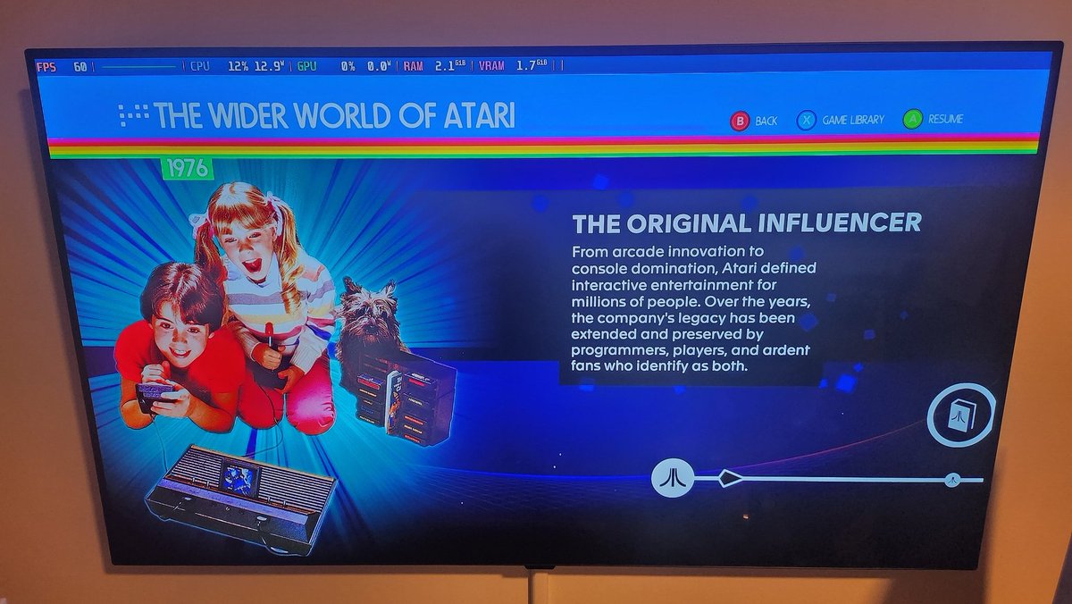 Playing #Atari50 expanded edition on my stock #AtariVCS in PC-Mode via Steam &amp; <a href="/ChimeraOS_Linux/">ChimeraOS</a>. Just sayin'...

#atariVCS