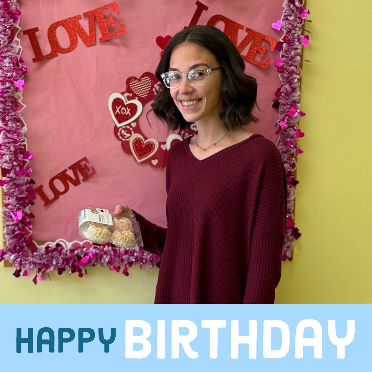 Join us in wishing one of our DSPs, Michaela Hofmeister a HAPPY BIRTHDAY! We appreciate all that she does each and every day for our students and the organization.

#OpportunityThroughEmpowerment #DiscoveringAbilities #BuildingOpportunities #AchieveWithUs
