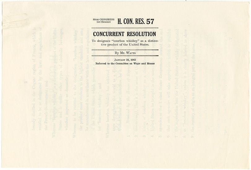 Cheers! This #HouseRecord named bourbon whiskey a uniquely American product, #OTD 1963. #RecordsSearch loom.ly/XmnjhC8