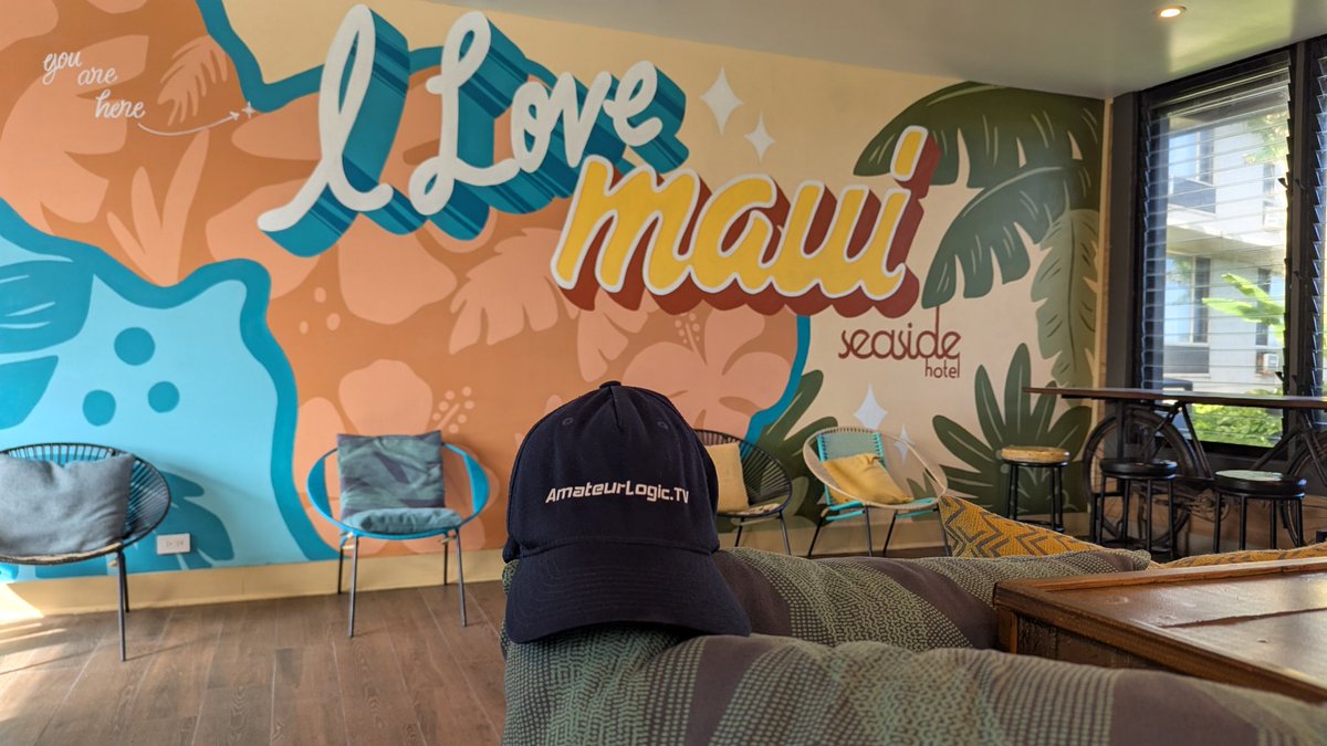 anotherbaggott's tweet photo. The @amateurlogic  hat on the road has added a new state #Hawaii #hamradio https://t.co/eLzHrZNenk
