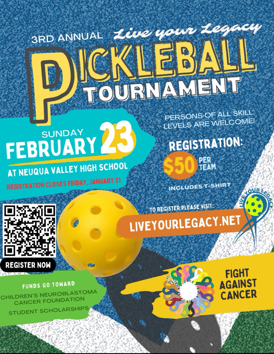 Pickle for a cause! Donations made to nephroblastoma research to honor Coach Rose’s daughter as she continues to undergo cancer treatment. Signup ends 1/31. TY tennis teams and Coach Cairney for coordinating with P.E. Dept to make this special addition to this year’s event!