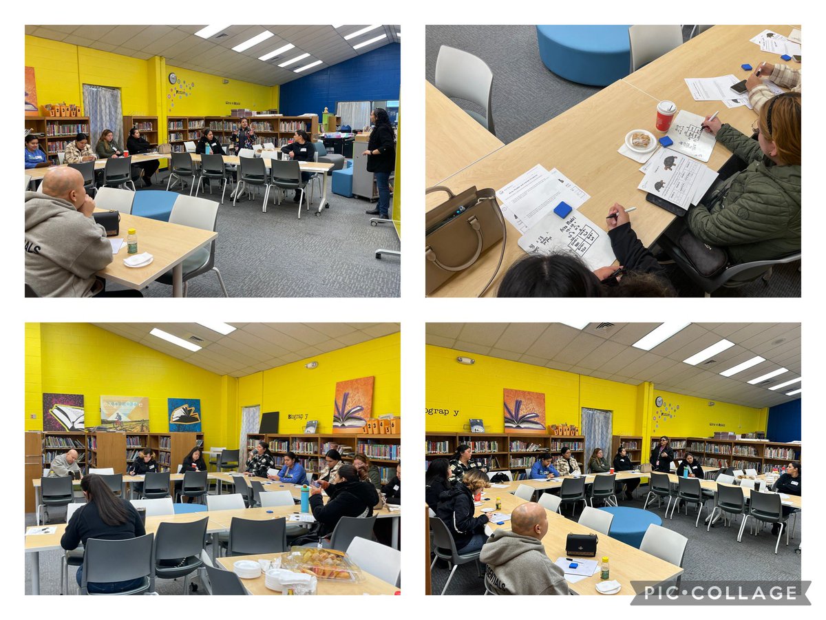 MonikaRobinson_'s tweet photo. Cafecito with the Principal @HBGElementary was “Making Sense of Numbers”! Parents engaged in a model lesson of strategies students learn in classrooms! So many “aha” moments as they dived into strip diagrams, number lines, &amp; area models! @CanalesItzamara @EISDMath #NixtheTricks https://t.co/bGYTEbK4qE