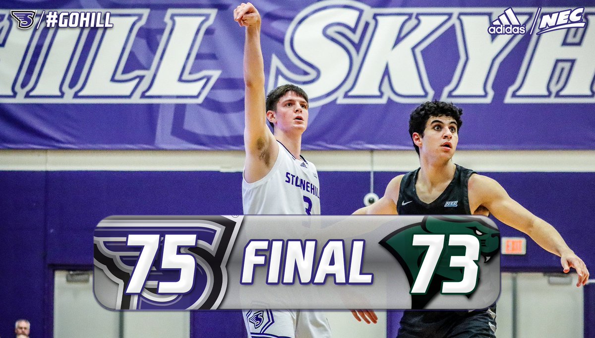 Stonehill Men's Basketball (@stonehillmbb) on Twitter photo AT THE BUZZER 🚨
Skyhawks defend Merkert Gym and pull out the <a href="/nechoops/">Northeast Conference</a> win against Chicago State 👏
🏀 Louie Semona - 21 pts, 4 rebs, 3 asts, 2 stls
🏀 Chas Stinson - 6 pts, 11 rebs, 7 asts, 2 stls
#GoHill | #NECMBB AT THE BUZZER 🚨
Skyhawks defend Merkert Gym and pull out the <a href="/nechoops/">Northeast Conference</a> win against Chicago State 👏
🏀 Louie Semona - 21 pts, 4 rebs, 3 asts, 2 stls
🏀 Chas Stinson - 6 pts, 11 rebs, 7 asts, 2 stls
#GoHill | #NECMBB