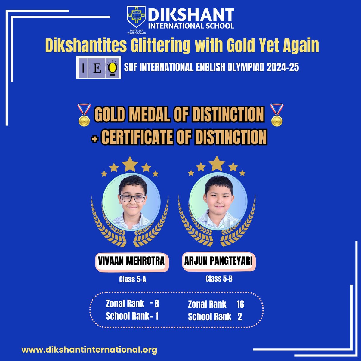 dishaldwani's tweet photo. πππππ ππ
ππππππ πππ πππ!
We're thrilled to announce our students' outstanding performance in the SOF International English Olympiad (IEO) 2024-25!
#dikshantinternationalschool #haldwani #sofieO #internationalenglisholympiad #LinguisticExcellence #Achievement https://t.co/iraJ9nTaY7