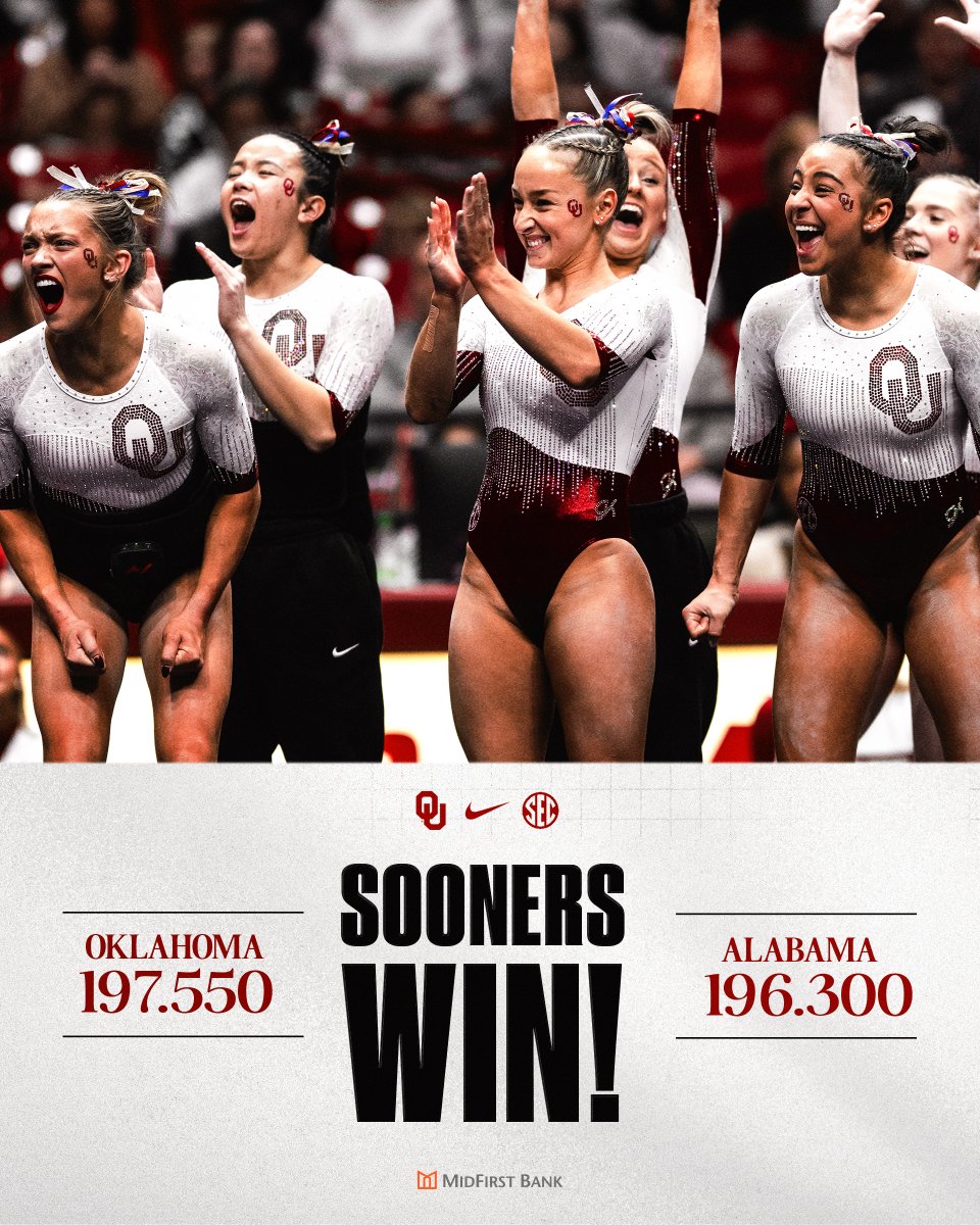 OU_WGymnastics's tweet photo. Took down the Tide! 

#BoomerSooner https://t.co/dqco5dAkzg