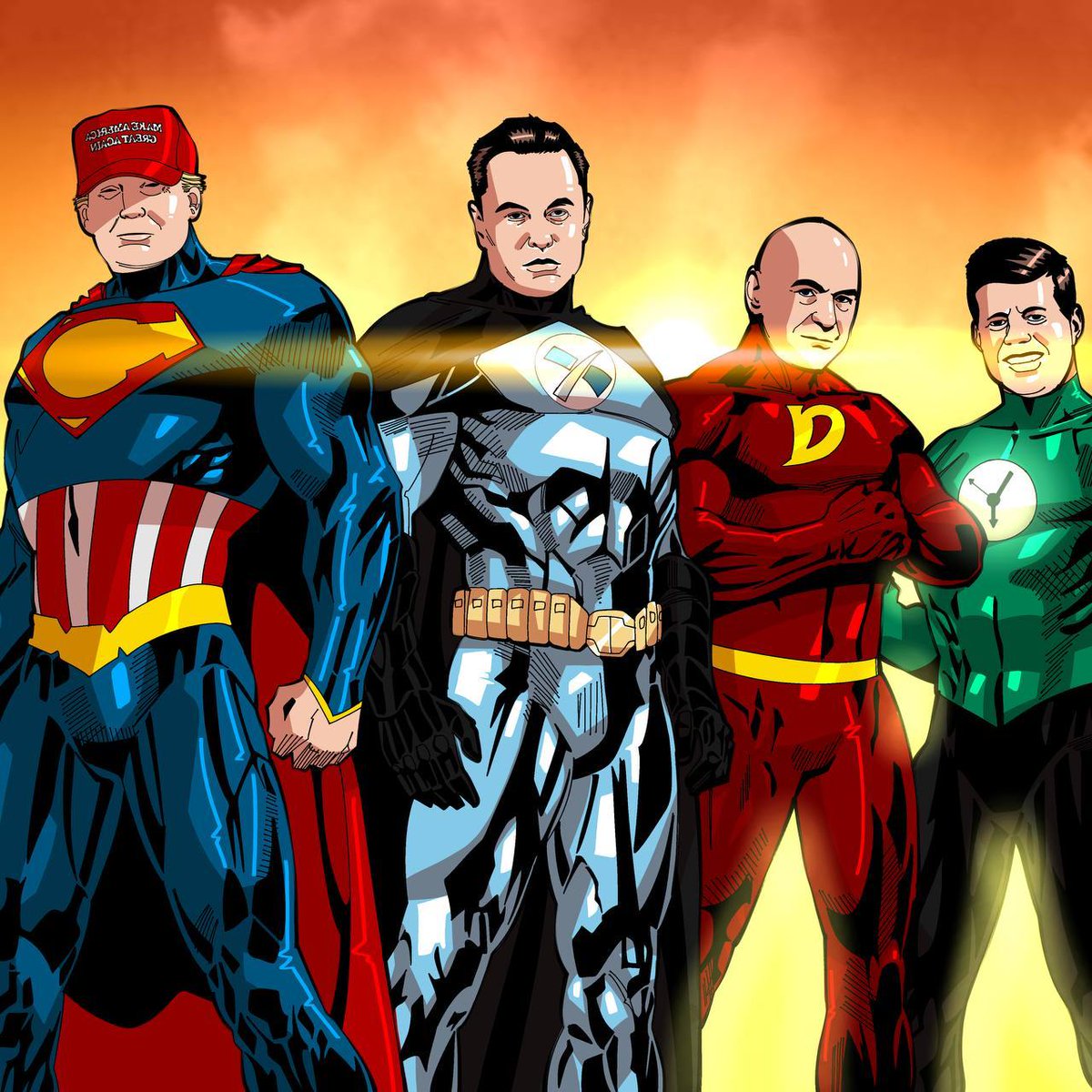 DogeAarmy's tweet image. A new dawn of leadership. A united vision for the future. The Superheroes that saved America. The Magaverse.👍👍

Fight On