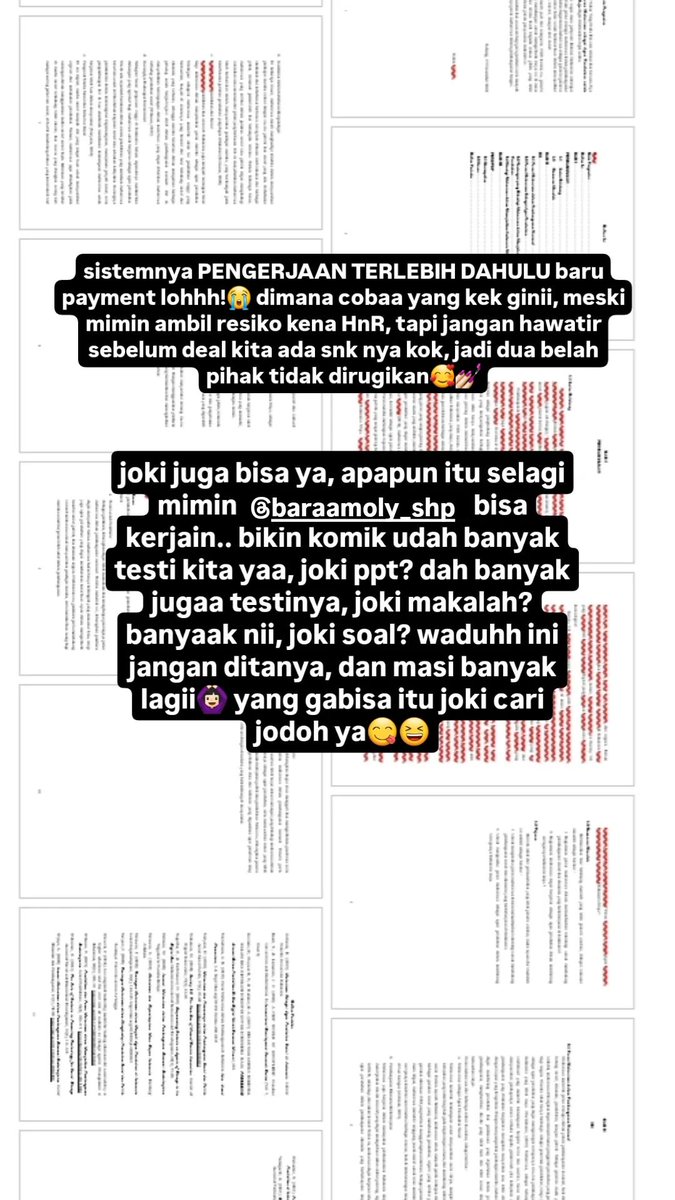 otskaknk's tweet photo. Testi angett bangett, aku males editt editt sungg aja wa di pinn profill aku yaa kalau mau jokii terpercayaa 100% 🫶🏻✅️✅️ joki tugas, joki ppt, joki komik, joki infografis, joki apapun yang mimin bisaa dehh,kecuali joki cariin jodoh maap maap aja 😭 #jokitugas #jokitugasmurah https://t.co/lvgCJyrsQq
