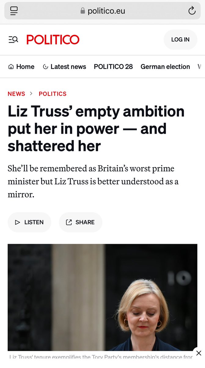 The "Britain has more DEI employees per head than anywhere else in the world, the highest tax burden since 1948 and record migration" - Liz Truss, former UK Prime Minister 👀:

A former accountant who became Britain's shortest-serving PM (45 days) critiquing high taxes and