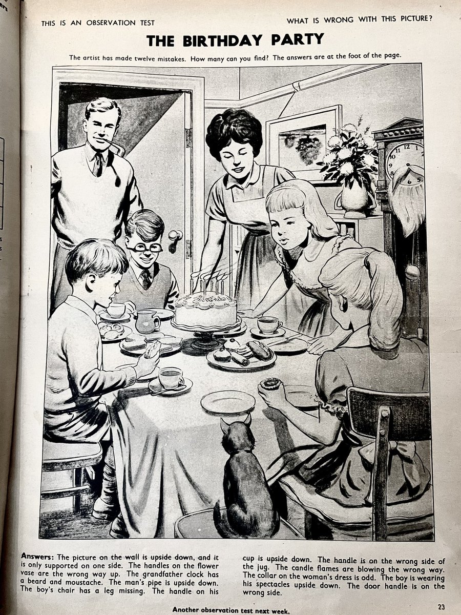 LBFlyawayhome's tweet image. An observation test for your inner 8-year-old. 
Spot the 12 deliberate mistakes.

From Treasure magazine, 1963
Official answers coming soon

(Even if you don’t reply, could you please ‘like’ or share this one?)