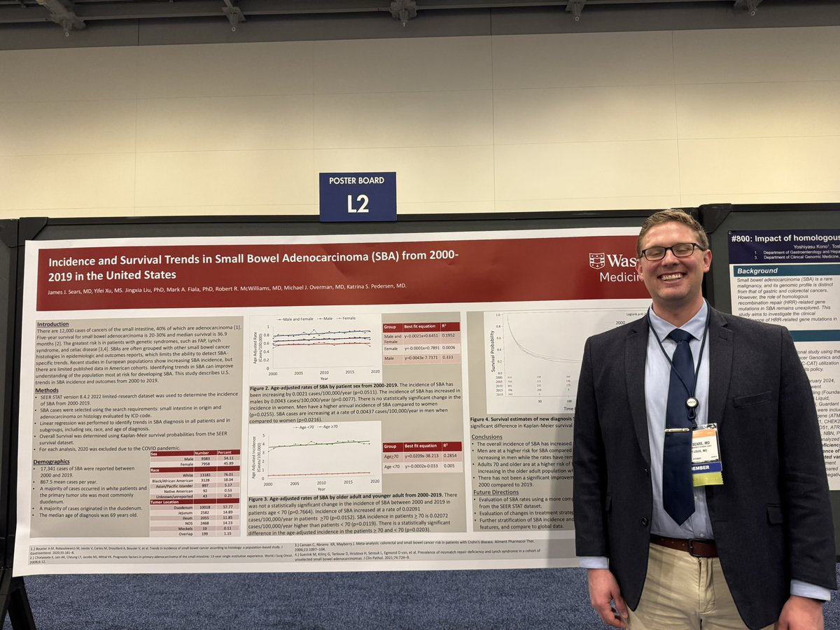 Katrina Pedersen, MD, MS (@drkatepedersen) on Twitter photo Congratulations to uber-talented <a href="/WashUHemOncFell/">WashU Medicine Hematology-Oncology Fellowship</a> #jerodsears on a great poster presentation at ASCO #GI25 #SmallBowelAdenocarcinomaResearch 🥳🥳🥳 Congratulations to uber-talented <a href="/WashUHemOncFell/">WashU Medicine Hematology-Oncology Fellowship</a> #jerodsears on a great poster presentation at ASCO #GI25 #SmallBowelAdenocarcinomaResearch 🥳🥳🥳