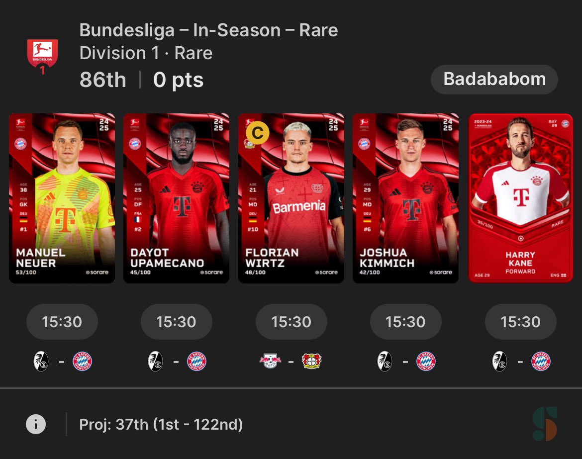 BadababomFC's tweet photo. @GullyFC @Sorare @ni2las It is what it is, new gameweek in a few days! I dont want to spend my friday evenings re-doing lineups 🤷🏼‍♂️ https://t.co/Z2xvYymk9w