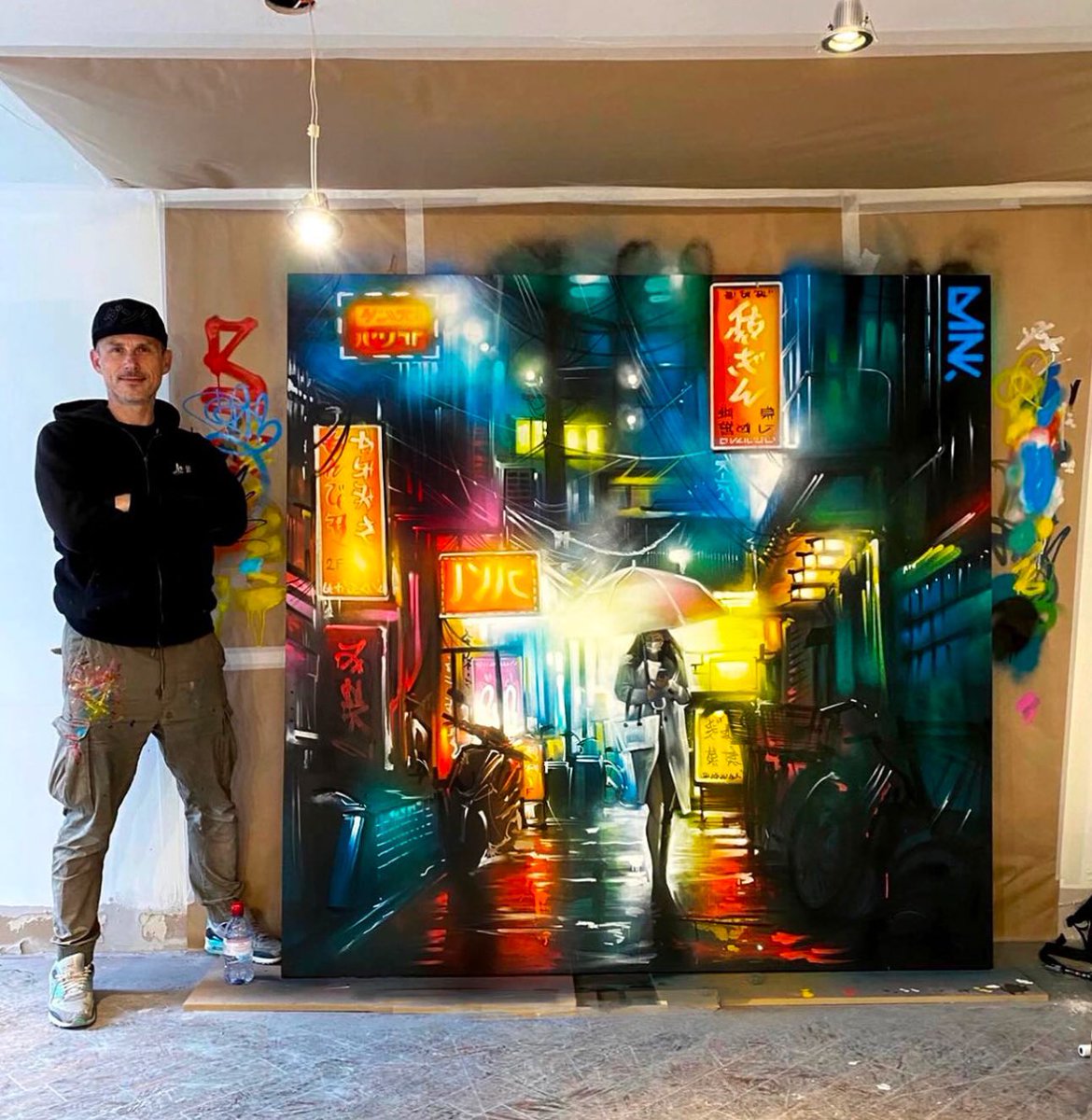 Big artworks on wooden panels - now in its new home in Southend - great to paint at this scale - it’s crossing the line between murals and gallery / canvas works - has a wonderful street feel and authenticity