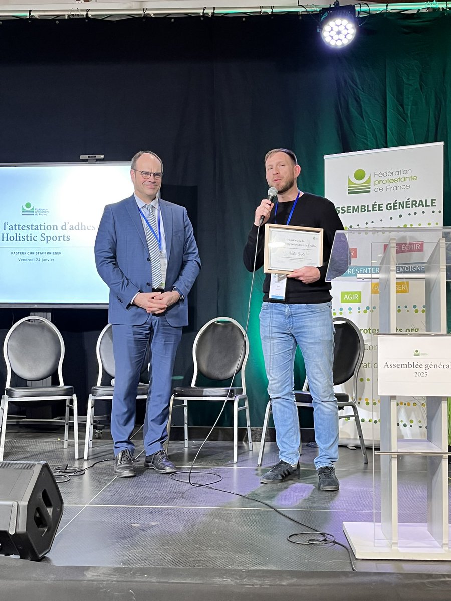 Très heureux d’accueillir officiellement l’association Holistic Sports parmi les membres de la <a href="/FPFCom/">Fédération protestante de France (FPF)</a> représenté à notre AG par le pasteur Joël Thibault. Cette association accompagne les sportifs professionnels et porte la question de l’accompagnement spirituel dans le sport.