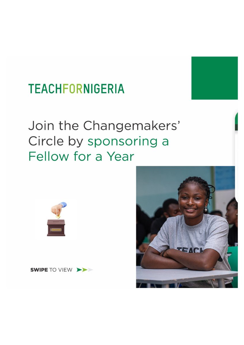 Teach4Nigeria's tweet image. Transform education in Nigeria!

Sponsor a Fellow, child, or partner as a changemaker. Together, we can ensure quality education for all.

📧 partnership@teachfornigeria.org

#TeachForNigeria #BeAChangemaker #SupportEducation