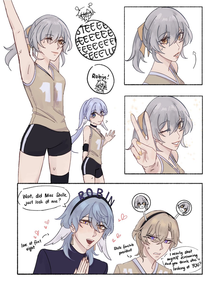 day 7 modern au #sunstelleweek 
womens volleyball player stelle and someone who's about to become a very big fan of hers🙂‍↕️🙂‍↕️