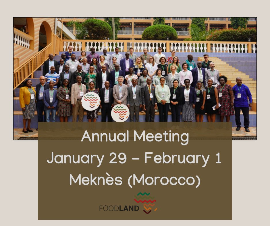 FoodLAND (@foodlandafrica) on Twitter photo 🙋🏽The last #FoodLAND #AnnualMeeting is coming! We will meet in #Meknès (#Morocco) from 29 January to 1 February📅
The focus will be on #results of consumer and farmer research, as well as technological innovations carried out✍🏿⚙️
Stay tuned❗️#foodafrica #H2020 🙋🏽The last #FoodLAND #AnnualMeeting is coming! We will meet in #Meknès (#Morocco) from 29 January to 1 February📅
The focus will be on #results of consumer and farmer research, as well as technological innovations carried out✍🏿⚙️
Stay tuned❗️#foodafrica #H2020