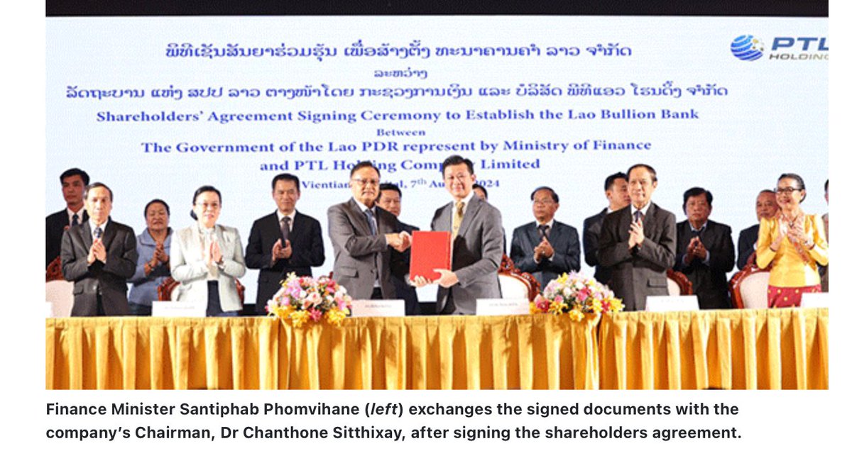 ChartNerdTA's tweet image. PTL holding have partnered with Laos Bullion Bank which acts as a reserve fund for the nations financial system, represented by the Ministry Of Finance. This innovative solution using $VELO tech aims to build gold reserves to enhance the countries financial stability ~ #PLG 🏠