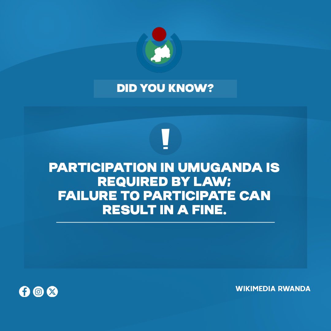 OSKRwanda's tweet image. ⚖️ Did you know? 
————————

Failure to participate in #Umuganda can result in a fine. 

Let’s honor this national obligation and work together to build a prosperous Rwanda. 

#Umuganda 
#RwandaDevelopment #TogetherWeBuild

@RwandaLocalGov .