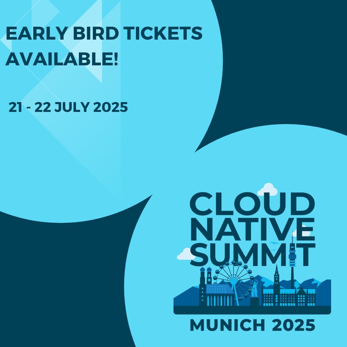 📢 Early bird tickets alert 📢

You want to join us in July 2025 and get the discounted tickets?

🎫 If yes, buy your early bird ticket following this link: buff.ly/4jnRVCb 

#cnsmunich #community #opensource #event #earlybird #tickets