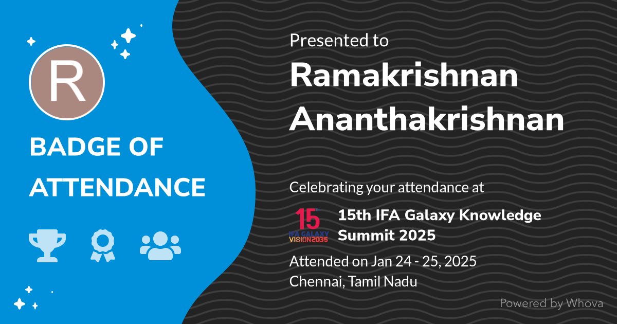 🎉 Just had an incredible experience attending 15th IFA Galaxy Knowledge Summit 2025! 🎉  - via #Whova event app