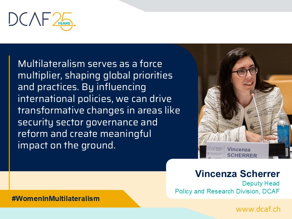 DCAF_Geneva's tweet image. On the Intl Day of #WomenInMultilateralism, we asked Vincenza Scherrer, why she’s so passionate about working on #securitysector governance with multilateral institutions.

🎧 For more, tune in to her podcast from the World Bank #FragilityForum: pulse.ly/brc57yxei7

@UNESCO