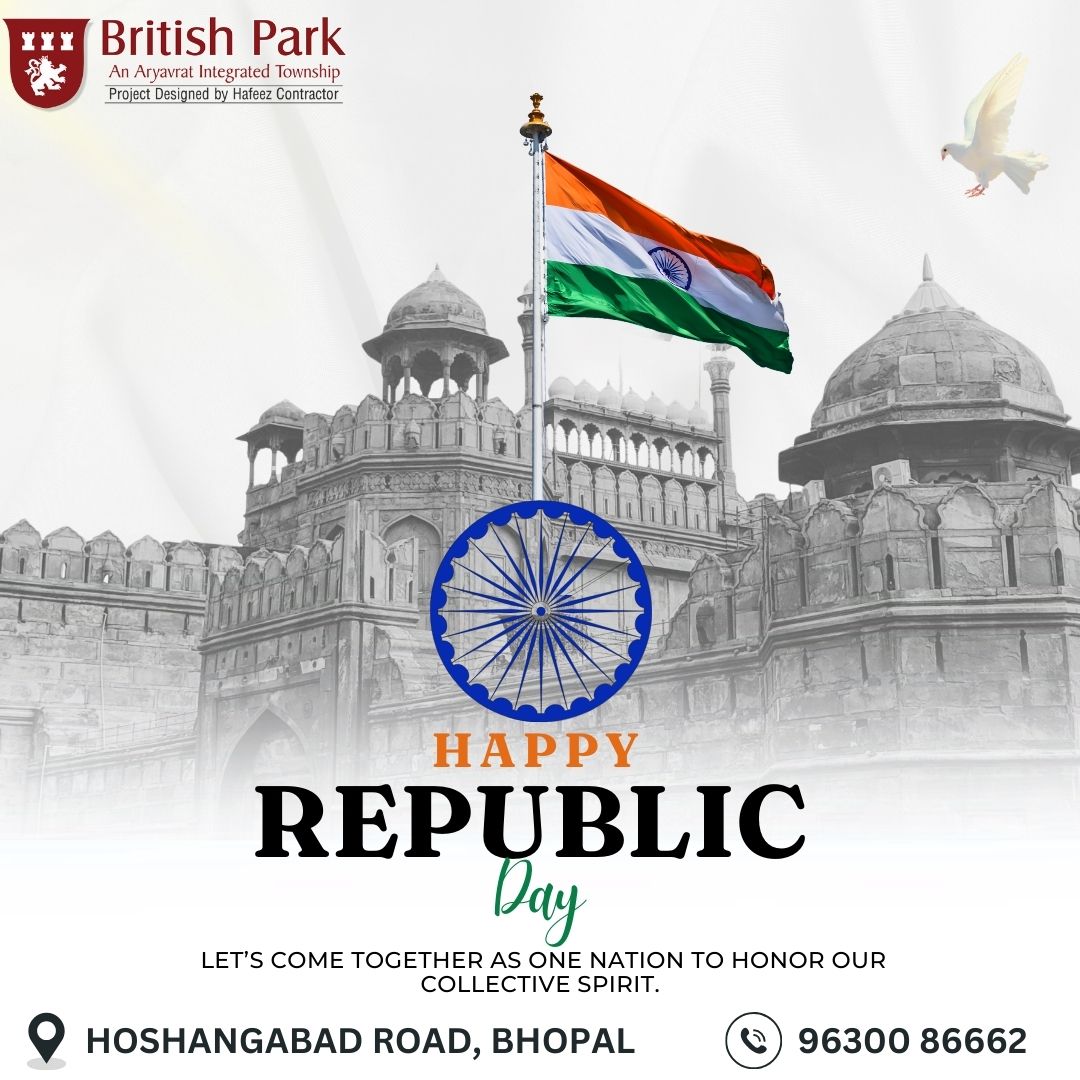 BritishPark_'s tweet photo. Happy Republic Day! 
Wishing you a day filled with patriotism, pride, and joy.

#RepublicDay #RepublicDay2025 #republicdayindia #HappyRepublicDay #happyrepublicday2025 #freedom #democracy #bhopal #india #patriotism #prideofindia https://t.co/43s79pT9lc