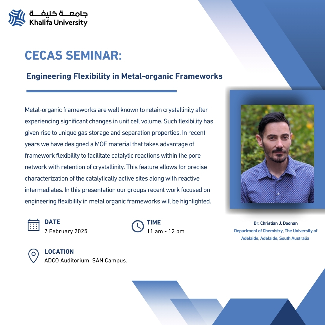 Sharmarke Mohamed (@drsharmarke) on Twitter photo Excited to host Prof. Christian Doonan at <a href="/KhalifaUni/">جامعة خليفة للعلوم والتكنولوجيا</a> on 7-2-25 to give a lecture at the intersection of MOFs, catalysis and crystal engineering. More details below. Send me e-mail of EID if you wish to be added to guest list. Lunch and networking to follow. <a href="/CrystEngComm/">CrystEngComm</a> Excited to host Prof. Christian Doonan at <a href="/KhalifaUni/">جامعة خليفة للعلوم والتكنولوجيا</a> on 7-2-25 to give a lecture at the intersection of MOFs, catalysis and crystal engineering. More details below. Send me e-mail of EID if you wish to be added to guest list. Lunch and networking to follow. <a href="/CrystEngComm/">CrystEngComm</a>