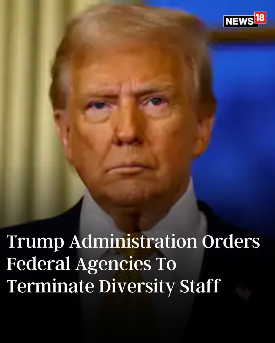 CNNnews18's tweet image. The administration of United States President Donald Trump on Friday directed federal agencies to start terminating staffers working in positions related to diversity programs

#DonaldTrump #UnitedStates #DiversityProgram 

news18.com/world/trump-ad…