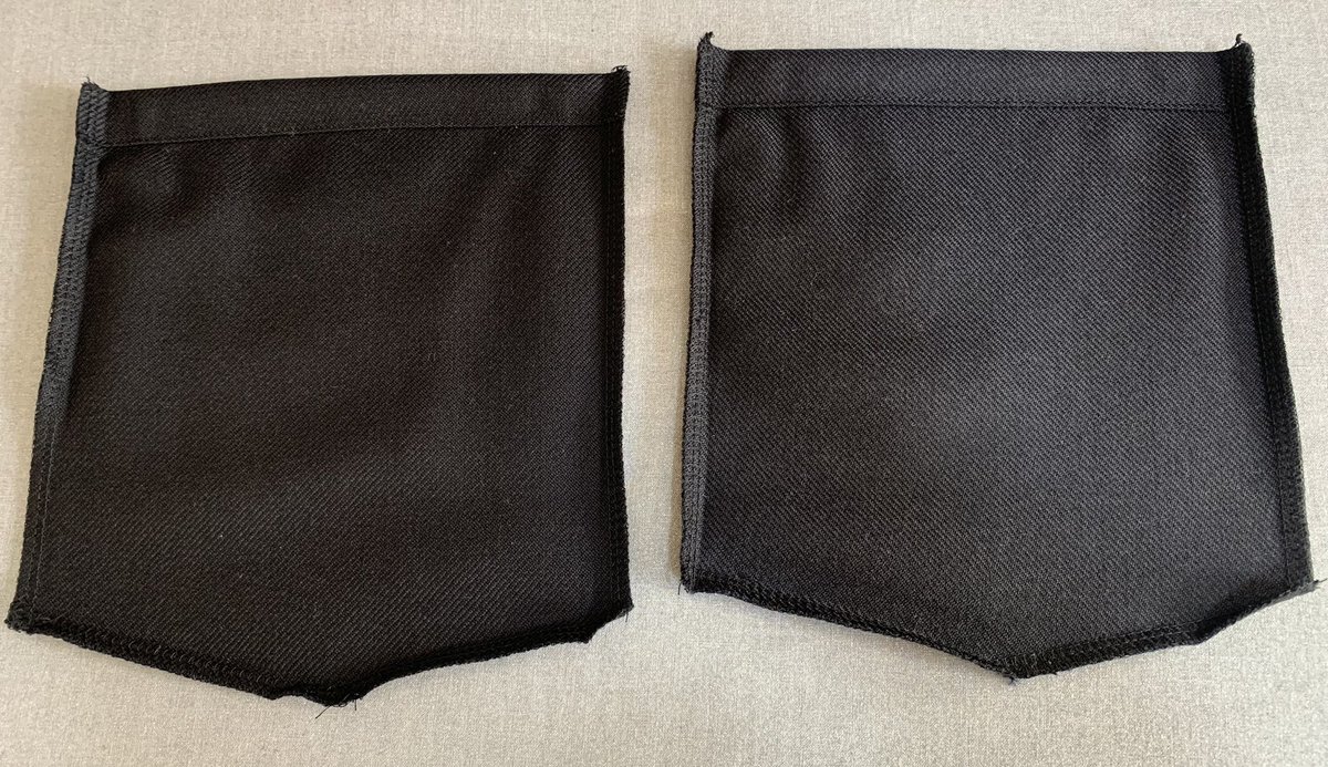 wooln_wooln's tweet photo. パンツ製作 経過①
ポケット２つ作り
ウラ生地に縫い付けました。

ポケット作るのがこんなに難しいとは🤨
縫い付ける時、角縫うのが難しく
のび、丸みのある可愛らしい感じになってしまいました🙂‍↕️
まず��形にすること目指してます！

#洋裁　#パンツ作り　#ミシン初心者 https://t.co/jXHadTPYZM